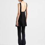 Embroidered cady mini-dress