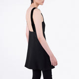 Embroidered cady mini-dress