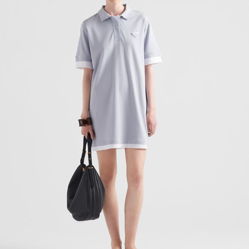 Piqué and jersey dress