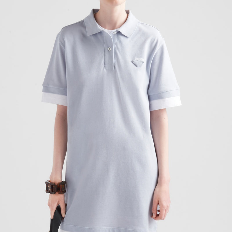 Piqué and jersey dress