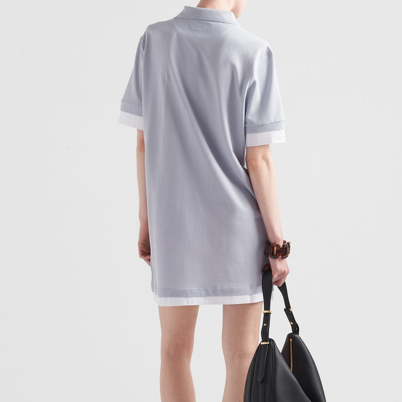 Piqué and jersey dress