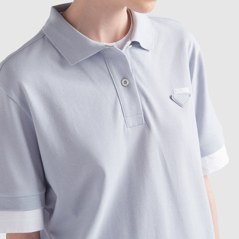 Piqué and jersey dress