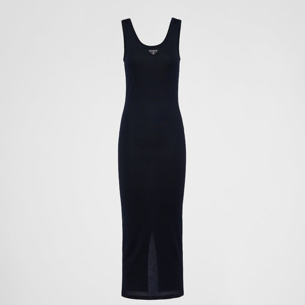 Ribbed knit cotton dress