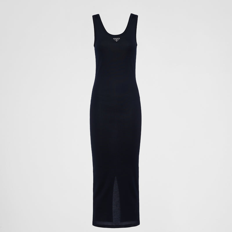 Ribbed knit cotton dress