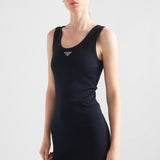 Ribbed knit cotton dress