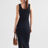 Ribbed knit cotton dress