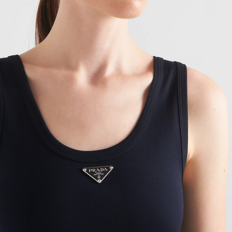 Ribbed knit cotton dress