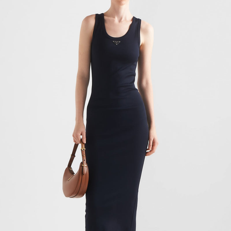 Ribbed knit cotton dress