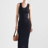 Ribbed knit cotton dress