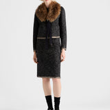 Single-breasted double tweed jacket