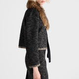 Single-breasted double tweed jacket