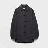 Single-breasted double cashwool caban jacket