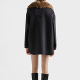 Single-breasted double cashwool caban jacket