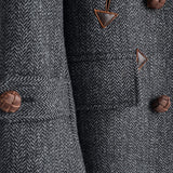 Double-breasted chevron peacoat