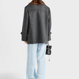 Double-breasted chevron peacoat