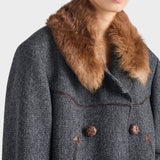 Double-breasted chevron peacoat