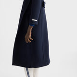 Single-breasted natté fabric coat