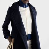 Single-breasted natté fabric coat