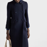 Single-breasted natté fabric coat