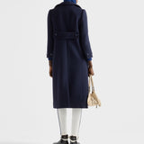 Single-breasted natté fabric coat