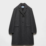 Single-breasted chevron wool jacket