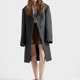 Single-breasted chevron wool jacket