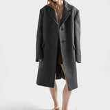 Single-breasted chevron wool jacket