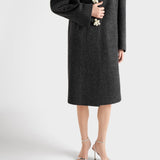 Shetland wool coat with jewel buttons