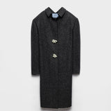 Shetland wool coat with jewel buttons