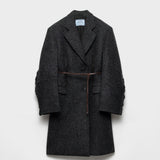 Single-breasted shetland wool coat