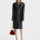 Single-breasted shetland wool coat