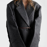 Single-breasted shetland wool coat