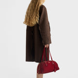 Single-breasted shetland wool coat