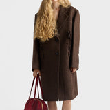 Single-breasted shetland wool coat
