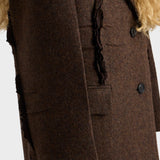 Single-breasted shetland wool coat