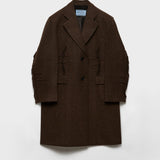 Single-breasted shetland wool coat