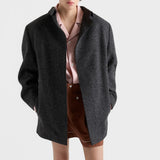 Single-breasted shetland wool jacket