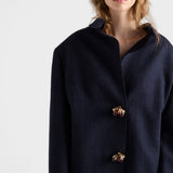 Shetland wool jacket with jewel buttons