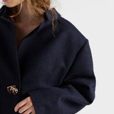 Shetland wool jacket with jewel buttons