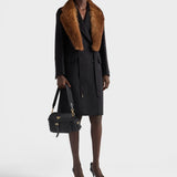 Double-breasted double cashwool coat