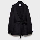 Single-breasted double velour caban jacket