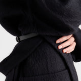 Single-breasted double velour caban jacket