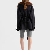 Single-breasted double velour caban jacket