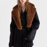 Single-breasted double velour caban jacket