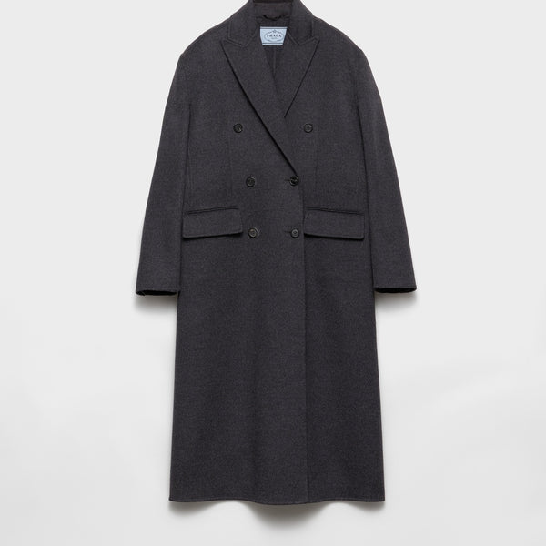 Double-breasted double cashwool coat