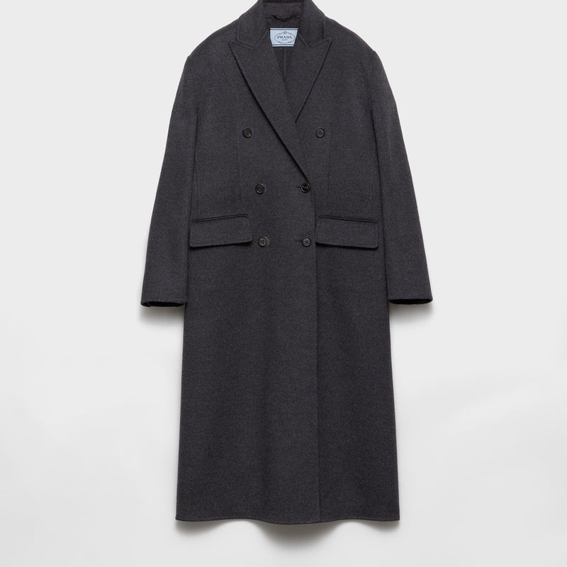 Double-breasted double cashwool coat