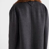 Double-breasted double cashwool coat