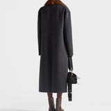Double-breasted double cashwool coat