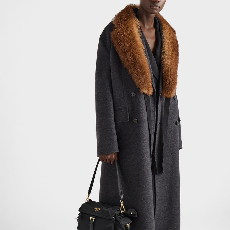 Double-breasted double cashwool coat