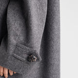 Single-breasted double loden cloth coat